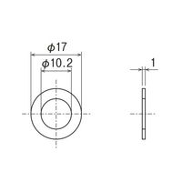 エスコ φ10.2x17mm/1mm厚 平ワッシャー(白/10枚) EA527CA-101 1セット(200個:10個×20袋)（直送品）