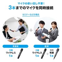 サンワサプライ ワイヤレスマイク付き拡声器スピーカー(バッテリー内蔵・ワイヤレスマイク2本対応) MM-SPAMP14 1個（直送品）