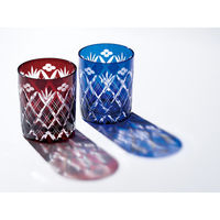 アイトー #0223526小花剣矢来紋ロックグラス琉璃　1個（直送品）