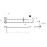 エスコ 438mm タオル掛け(ステンレス製/2段式) EA638LE-208 1個（直送品）