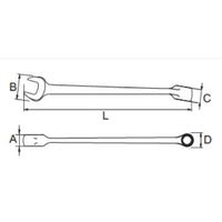 エスコ 60mm 片目片口スパナ EA684A-60 1本(1個)（直送品）