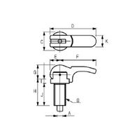 エスコ M10x 5mm[シングルナット]インデックスプランジャー(レバー式 EA948DD-116 1セット(5個)（直送品）