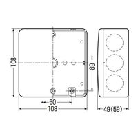 エスコ 中形四角アウトレットボックス(浅型/ノック付/ベージュ) EA947HB-1 1セット(10個)（直送品）