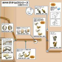 エスコ φ35mm 手すり用エンドキャップ(ゴールド) EA951EL-264 1セット(20個)（直送品）