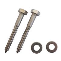 エスコ 8.0x 65mm 六角コーチスクリュー(平座金付/SUS/2セット EA949EB-100 1セット(20袋)（直送品）