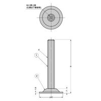 エスコ φ30mm/M10x 83/140kg アジャスターボルト(スチール) EA949HA-43 1セット(20個)（直送品）