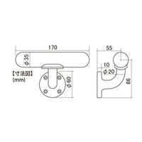 エスコ φ 35x 170mm 木製ミニ手すり EA951EL-18 1セット(5個)（直送品）