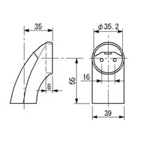 エスコ φ35mm 手すり用エンドブラケット(ゴールド) EA951EL-252 1セット(10個)（直送品）