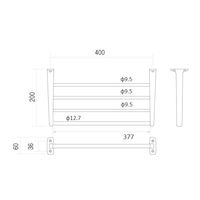 エスコ 400x200x 60mm タオル棚(ステンレス製) EA951FE-110 1セット(5個)（直送品）
