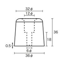 エスコ φ36x36mm 戸当り(黒/4個) EA951LG-121 1セット(80個:4個×20パック)（直送品）
