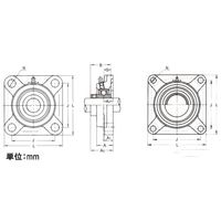 エスコ UCF210/ 50mm 角フランジ形ユニット EA966MJ-210 1個（直送品）