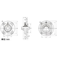 エスコ UCFC217/ 85mm 印ろう付丸フランジ形ユニット EA966ML-217 1個（直送品）