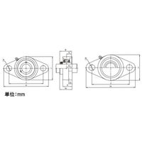 エスコ MUCFL206/ 30mm ひしフランジ形ユニット EA966MP-206 1個（直送品）