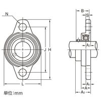 エスコ KFL002/ 15mm ひしフランジ形ユニット EA966NC-2 1セット(5個)（直送品）