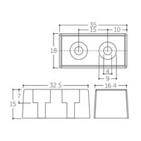 エスコ 35x15mm 戸当り(ライトブラウン) EA951LG-68 1セット(40個)（直送品）