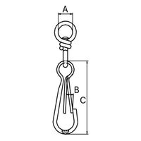エスコ 40mm スイベルスナップ(スチール製) EA638AX-62 1セット(130個)（直送品）