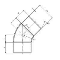 エスコ φ 75mm 45 ゚スパイラルエルボ EA997DE-11 1セット(5個)（直送品）