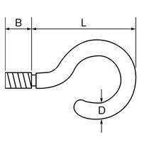 エスコ M10 吊りフック/アンカー付(ステンレス/スチール製) EA638MG-43 1セット(3個)（直送品）
