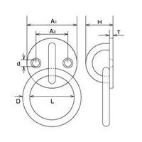 エスコ 8mm アイプレート丸カン(ステンレス製) EA638M-48 1セット(3個)（直送品）