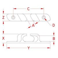 エスコ 120.7x25.4mm プレートフック(ステンレス製) EA638GF-4 1セット(2個:1個×2組)（直送品）