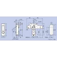 エスコ 85x27mm ドアロックハンドル(亜鉛ダイカスト) EA951CE-11 1セット(4個)（直送品）