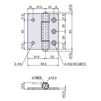 エスコ 63x 53mm サッシ丁番(ステンレス製) EA951CT-1 1セット(5枚)（直送品）