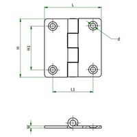 エスコ 60 x 90 mm ヒンジ(ステンレス製/2個) EA951CX-204 1セット(10個:2個×5パック)（直送品）
