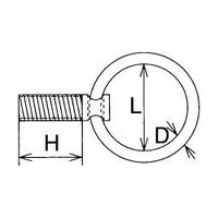 エスコ M12x30mm/40mm径 リングボルト(ステンレス製) EA638BQ-12 1セット(4個)（直送品）