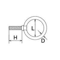 エスコ M8x35mm/45mm径 リングボルト(ステンレス製) EA638BQ-8 1セット(4個)（直送品）