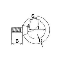 エスコ 30kg用 フックアイボルト EA638BU-8 1セット(3個)（直送品）