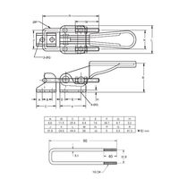 エスコ 318kg トグルクランプ(ラッチ型) EA639FB-1 1セット(3個)（直送品）