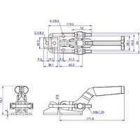 エスコ 900kg トグルクランプ(ラッチ型) EA639FB-2 1セット(2個)（直送品）