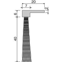 エスコ 40mmx1.0m シールブラシ(PP/黒) EA979KK-1B 1巻（直送品）