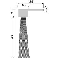 エスコ 40mmx1.0m シールブラシ(PP/黒) EA979KL-1B 1巻（直送品）