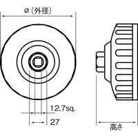 エスコ 117mm カップ型オイルフィルターレンチ EA604AW-101 1個（直送品）