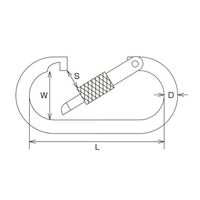 エスコ 110x10mm カラビナ(安全環付/ステンレス製) EA638DA-2 1個（直送品）