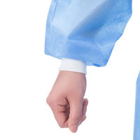 アスクル SMS不織布ガウン　ブルー　アイソレーションガウン　使い捨て　感染対策　青　1袋（10枚入）  オリジナル