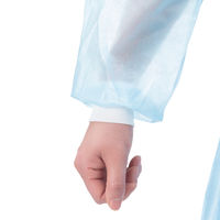 アスクル ラミネート加工不織布ガウン　ブルー　アイソレーションガウン　使い捨て　防水　PE加工　感染対策　青　1袋（10枚入）  オリジナル