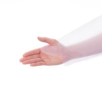 アスクル　ポリエチレンガウン フィンガーフック　ピンク　使い捨て　PE　プラスチック　袖付き　ディスポ　感染対策　1箱（10枚入） オリジナル