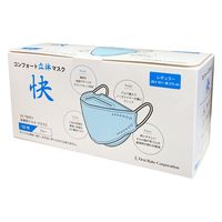 コンフォート立体マスク快 ブルー FR-6782 1箱（50枚入） ファーストレイト