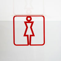タム ツケレルン 3Wayピクトサイン(女子トイレ04) 赤 3way-0020-RE 1個（直送品）