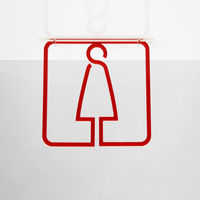 タム ツケレルン 3Wayピクトサイン(女子トイレ06) 赤 3way-0031-RE 1個（直送品）