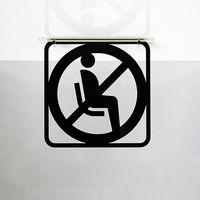 タム ツケレルン 3Wayピクトサイン(着席禁止) 黒 3way-0046-BK 1個（直送品）