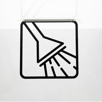 タム ツケレルン　３Ｗａｙピクトサイン（シャワー室）　黒 3way-0057-BK 1個（直送品）