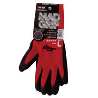 【天然ゴム背抜き手袋】 川西工業 マッドグリップ レッド L #2635L 1双