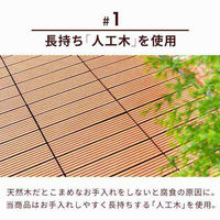 三栄コーポレーション 人工木ウッドパネル ウッドタイル 64枚セット ストライプ/グレー A1--WTL64STRGY_AS（直送品）