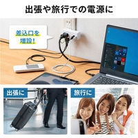 延長コード 電源タップ 2P（ピン） 2個口 USB充電ポート搭載 ホワイト TAP-MUC1AC2W サンワサプライ 1個