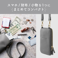 スマホショルダー ポーチ レディース お財布ポシェット 斜めがけ ジェットブラック P-MAP01BK エレコム 1個