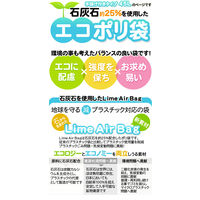 システムポリマー 石灰石約25％使用 エコポリ袋 手さげ付きタイプ 半透明 45L 1パック（30枚入）