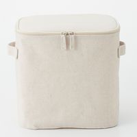 無印良品 ポリエステル麻 ソフトボックス 長方形 中 フタ式 ハーフ 約幅18.5×奥行26×高さ26cm 良品計画